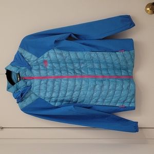 The North Face Women's blue color block ThermoBall jacket